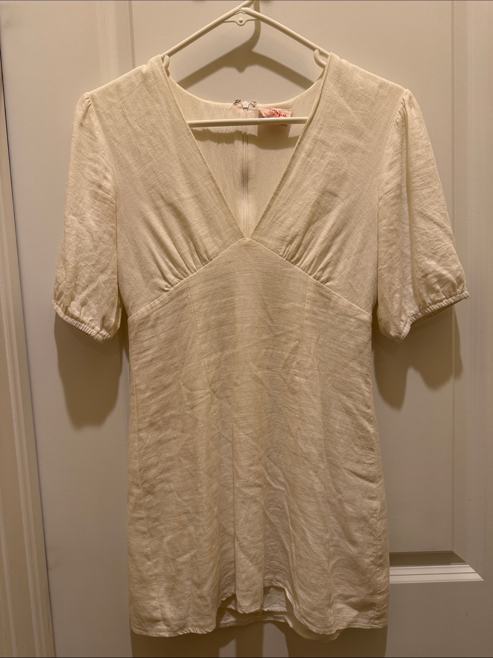 Showpo Cream Short Sleeve Dress Top